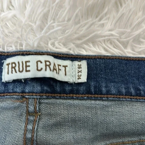 True Craft Men’s Athletic Blue Jeans 36x34 - Picture 4 of 6
